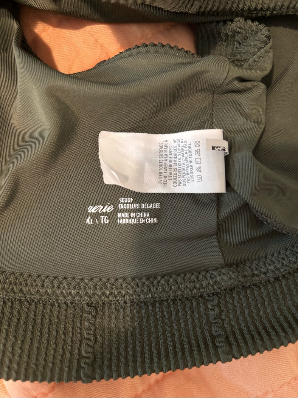aerie Ribbed Scoop Women’s Bikini Top in Olive - Picture 5 of 9